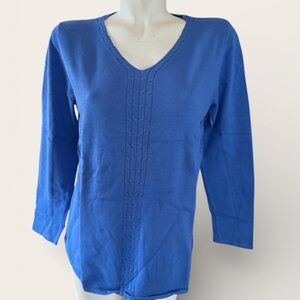 Karen Scott Classic Blue Knit Top